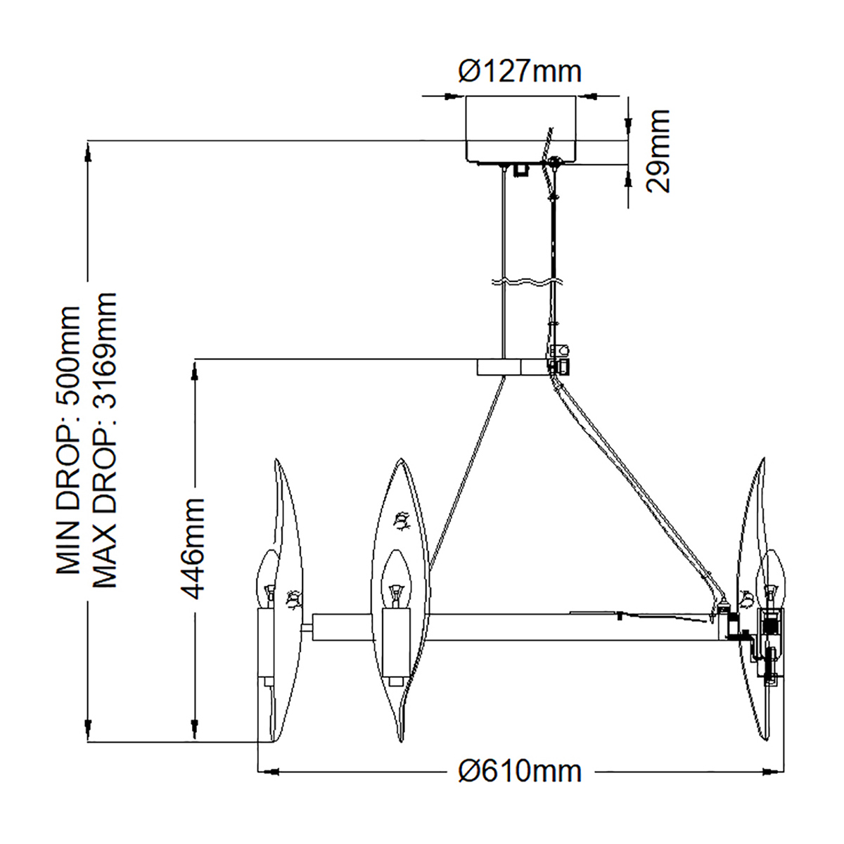 Подвесная люстра Hinkley Willow QN-WILLOW6-CBK