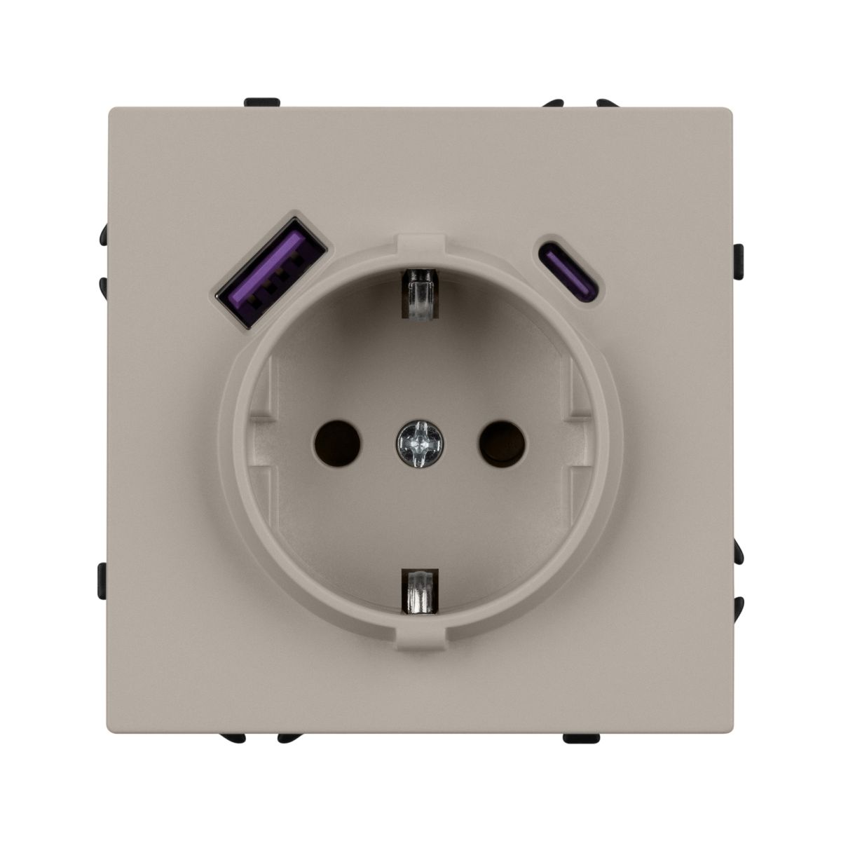 Механизм розетки с USB зарядкой Arlight  SCT-NOBE-MUAC-SFPL-CA (230V, 16A) 059444