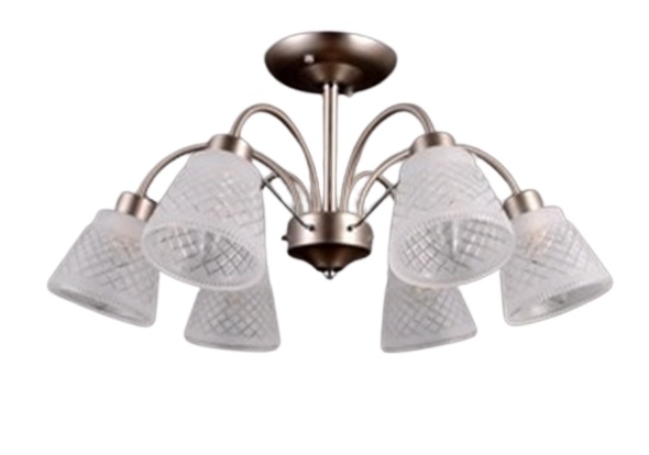 Люстра на штанге Elvan LU-38460/6-E14-Si+Wh