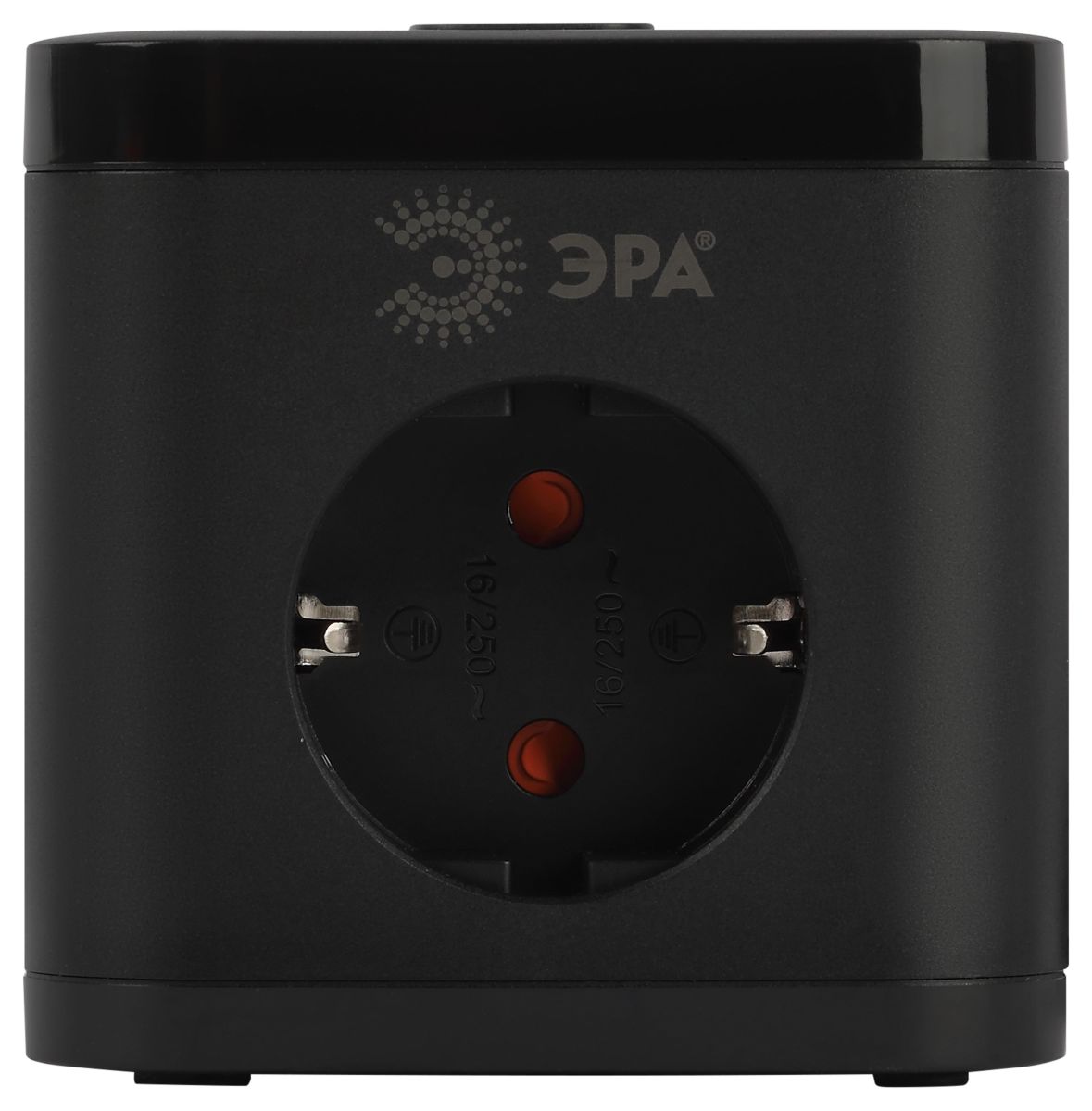 Сетевой фильтр ЭРА CUBE-3es-1,5m-4USB-B куб с заземлением с выключателем 3 розетки+4xUSBA+C 1,5м 16А черный Б0069074