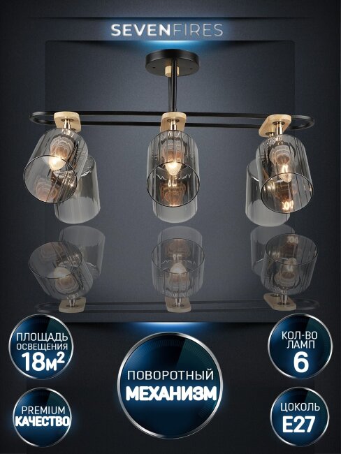 Спот Wedo Light Lana WD3608/6C-BK-SMK