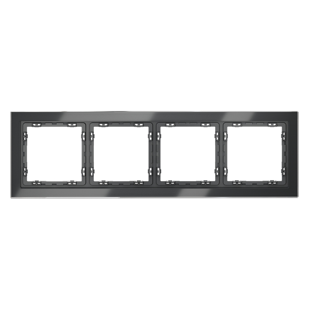 Рамка на 4 поста Voltum S70 VLS110407 (графит, стекло)