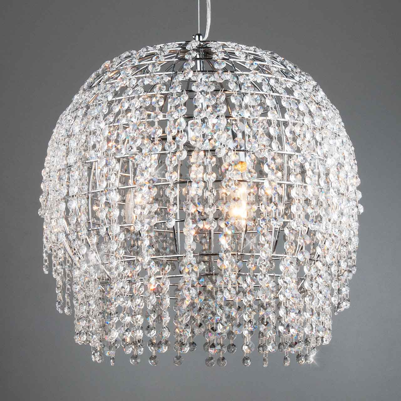 Подвесная люстра Eurosvet Oliver 10091/3 хром/прозрачный хрусталь Strotskis