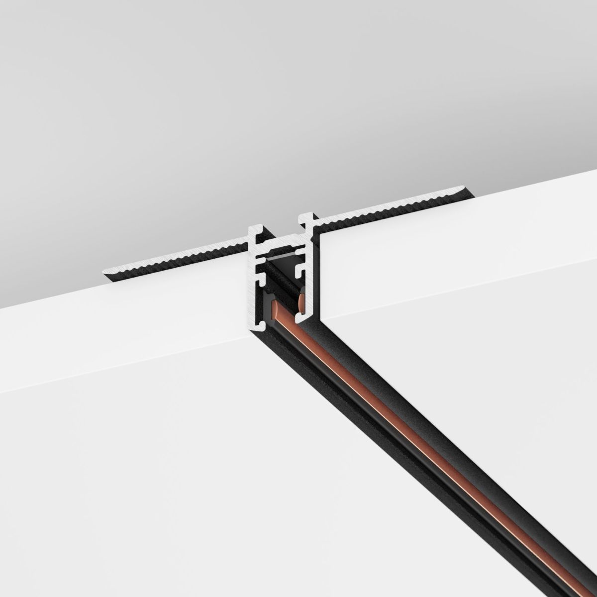 Шинопровод магнитный встраиваемый Arlight MAG-MICROCOSM-TRACK-4115-FDW-2000 (BK) (IP20 Металл) 051945