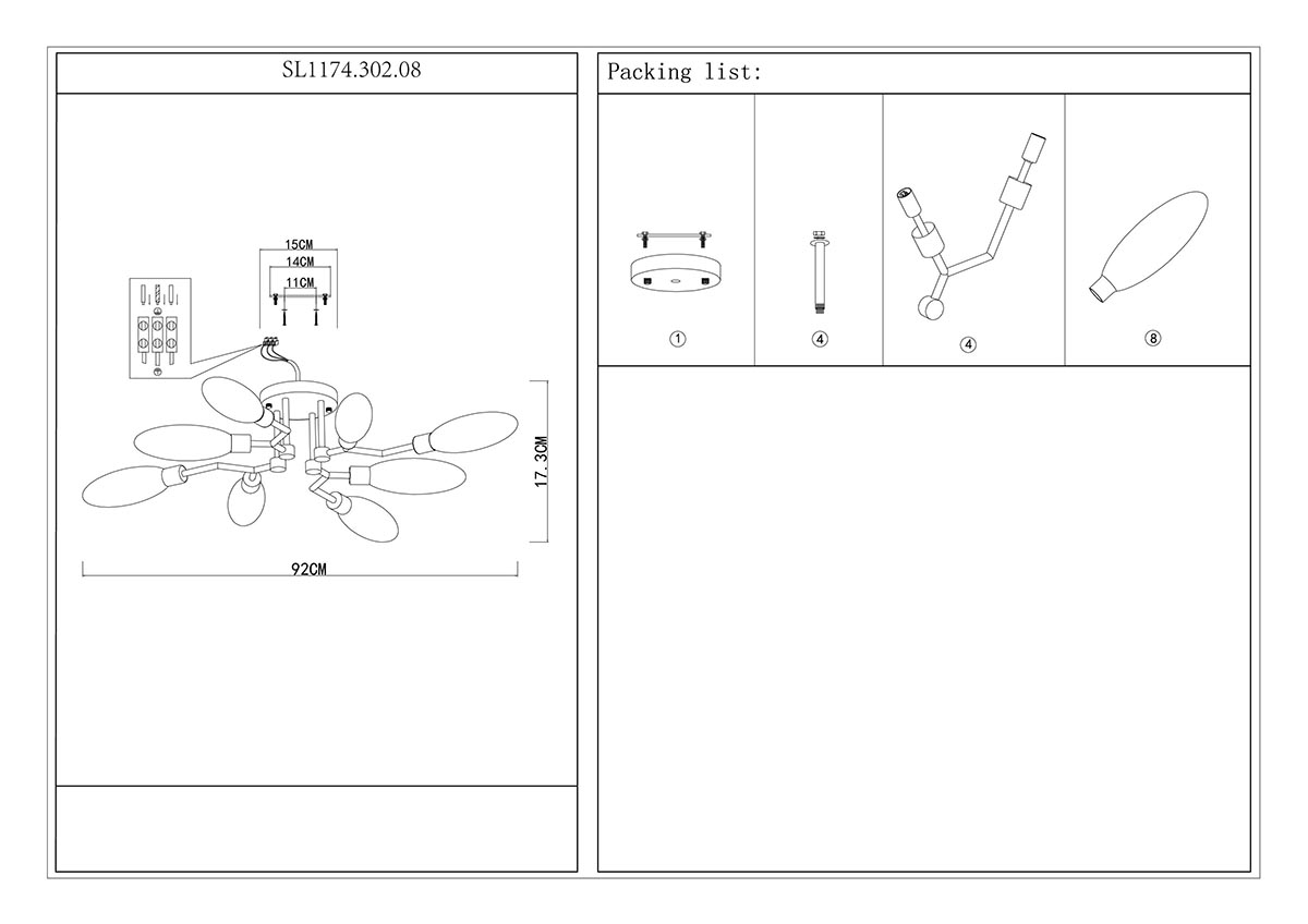 Потолочная люстра ST LUCE DESIMA SL1174.302.08