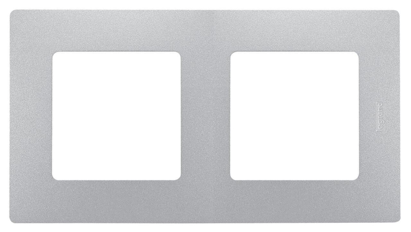 Рамка 2-постовая Legrand Etika алюминий 672552