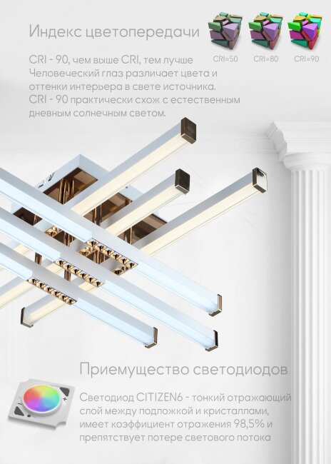 Потолочная люстра Wedo Light Dzhanos WD7513/12C-WT-GD