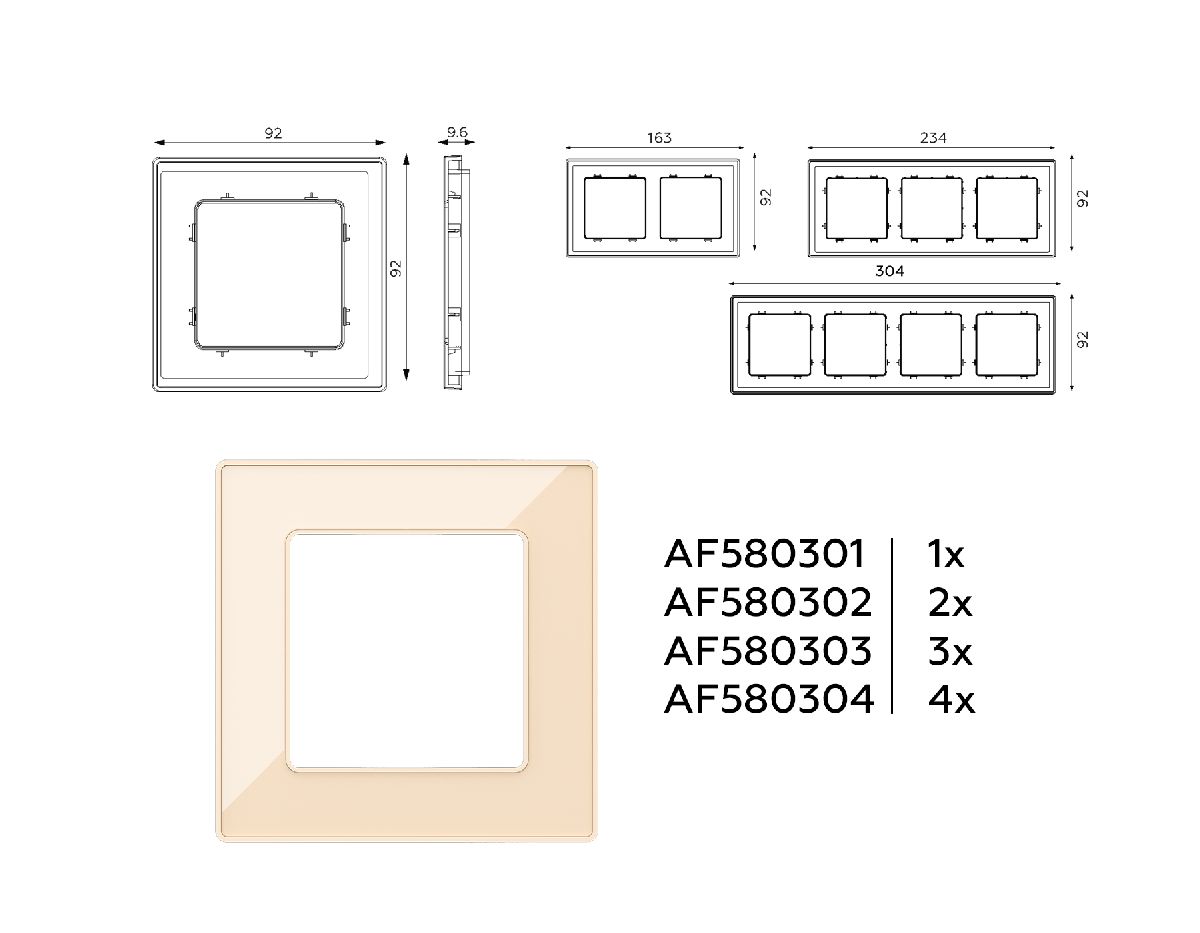 Рамка трехместная Ambrella Volt Arctic AF580303