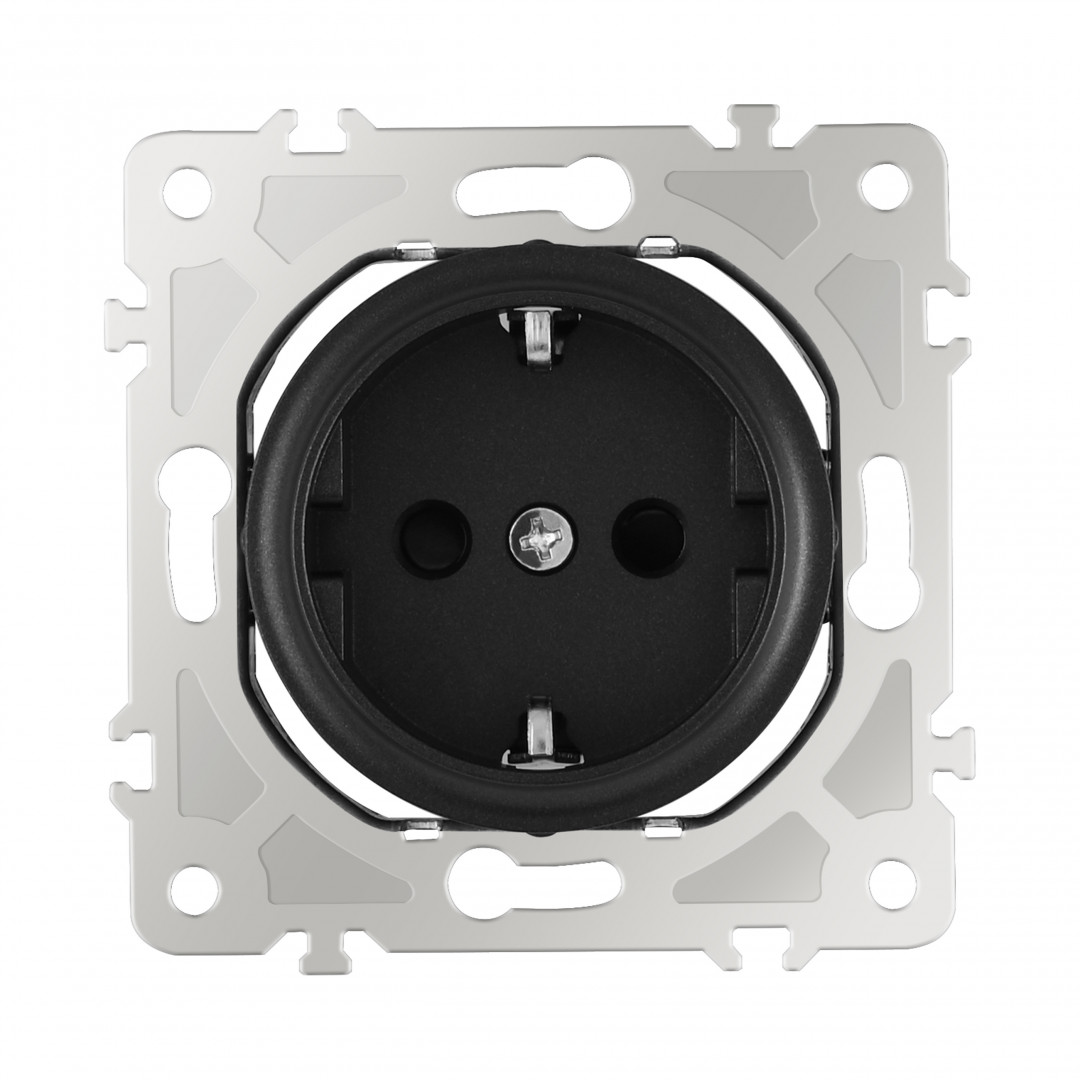 Розетка с заземлением и шторками Arte Milano 202.40-1.black