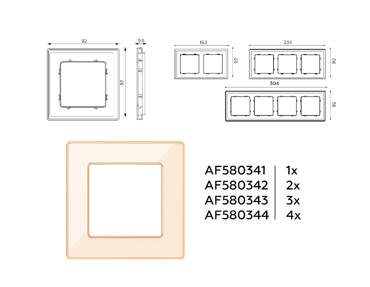 Рамка двухместная Ambrella Volt Arctic AF580342