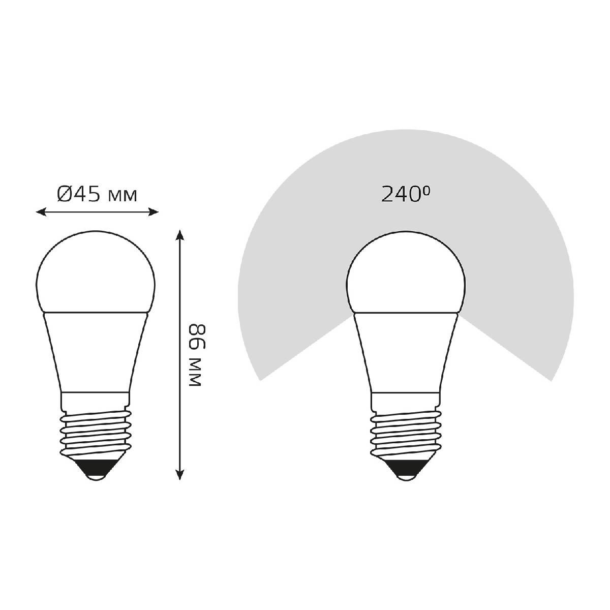 Лампа светодиодная диммируемая Gauss E27 7W 3000K матовая 105102107-D