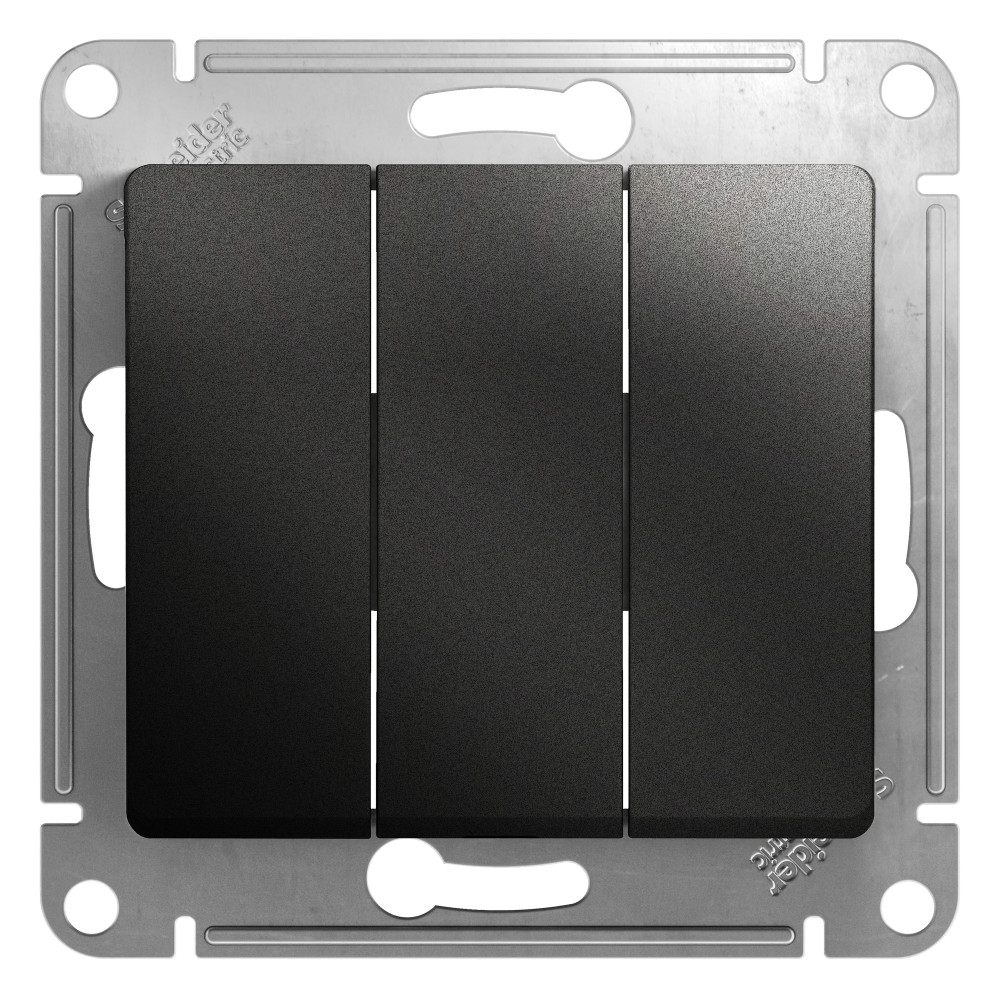 Выключатель 3-клавишный сх.3, 10AX Systeme Electric Glossa Антрацит GSL000731