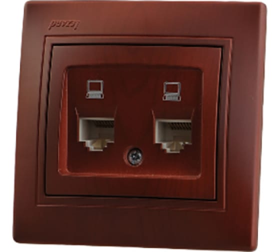 Розетка компьютерная двойная Lezard Mira 701-0601-141