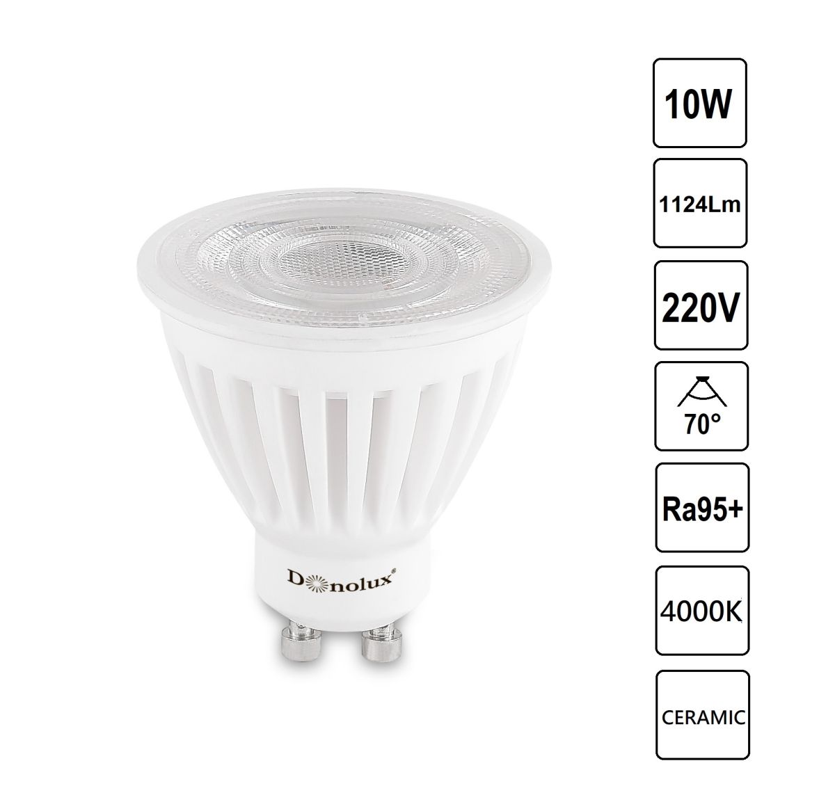 Светодиодная лампа Donolux GU10 10W 4000K DL18275N10GU10 70