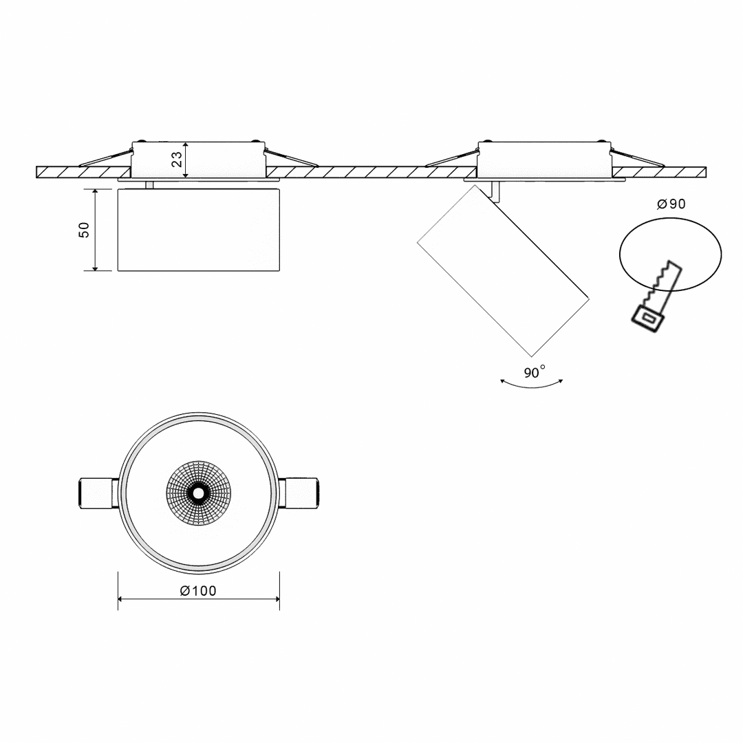 Спот DesignLed GW-8001S-15-WH-WW 004894