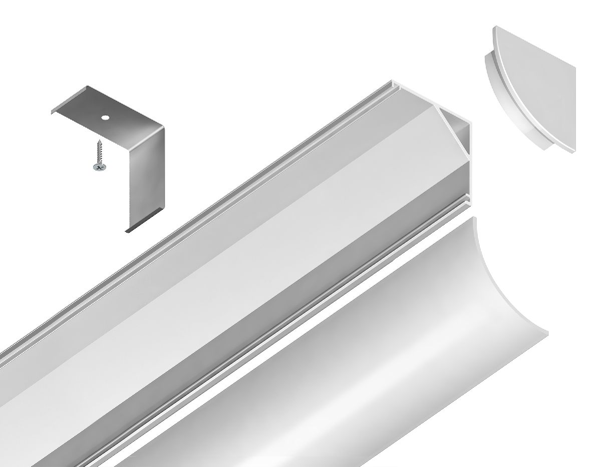 Алюминиевый угловой профиль Ambrella Light Alum Profile GP2100WH
