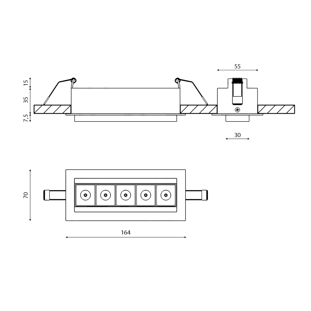 Встраиваемый светильник DesignLed DL-9398-5-WW 002992