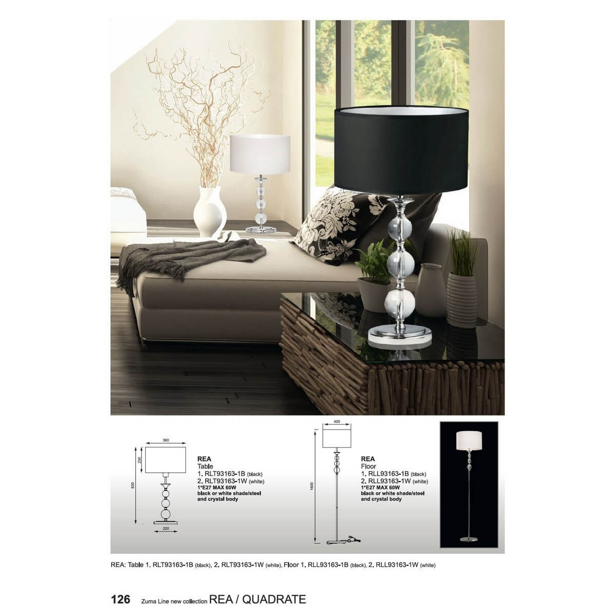 Настольная лампа Zumaline REA RLT93163-1B