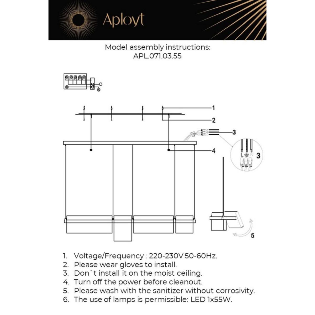 Подвесная люстра Aployt Merod APL.071.03.55