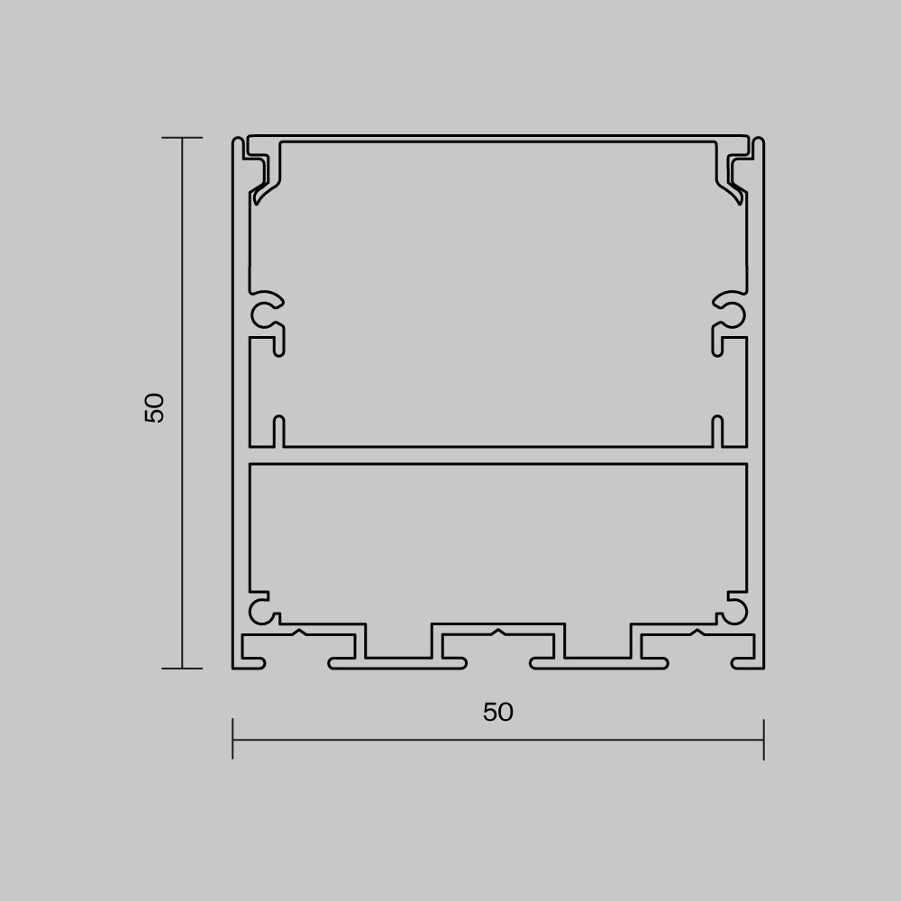 Алюминиевый профиль накладной-подвесной 50x50 Maytoni Led Strip ALM-5050T-S-3M 633007