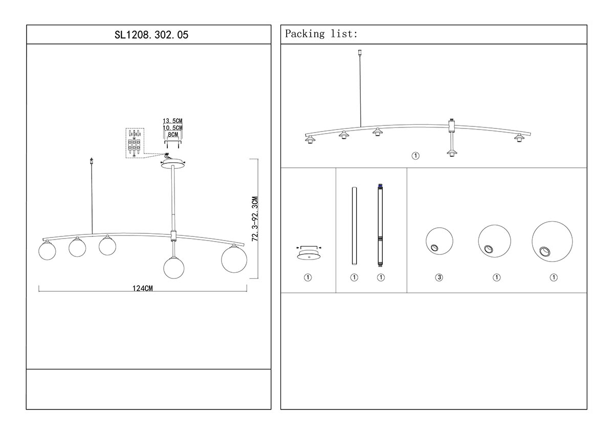Люстра на штанге ST LUCE SEMBRARE SL1208.302.05