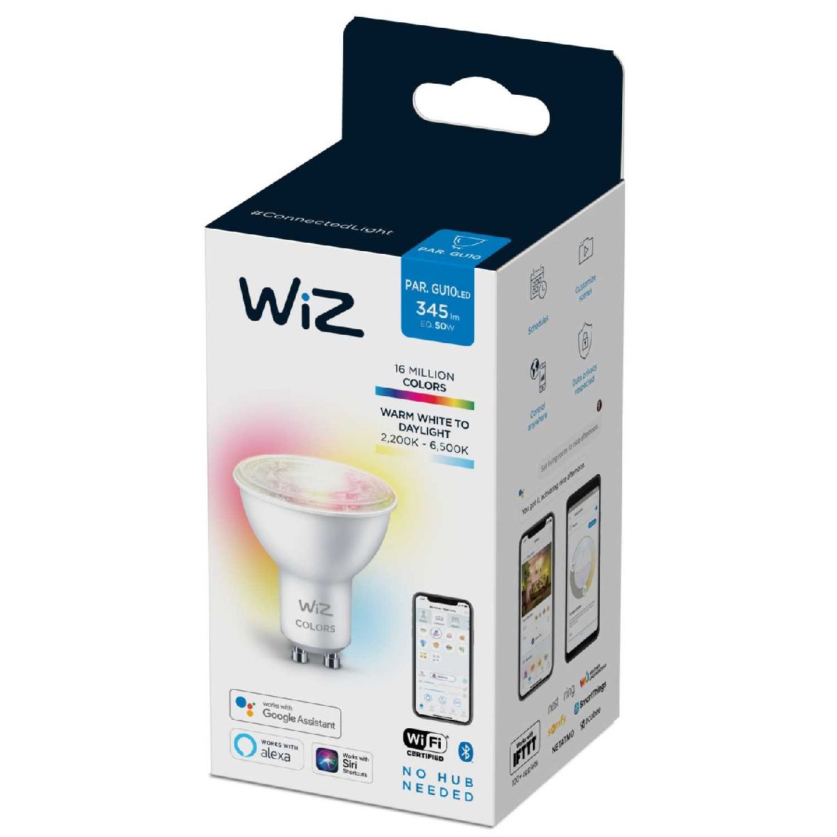 Умная светодиодная лампа Wiz Wi-Fi BLE50WGU10922-65RGB1PF/6 GU10 4,7W 2700K 929002448402