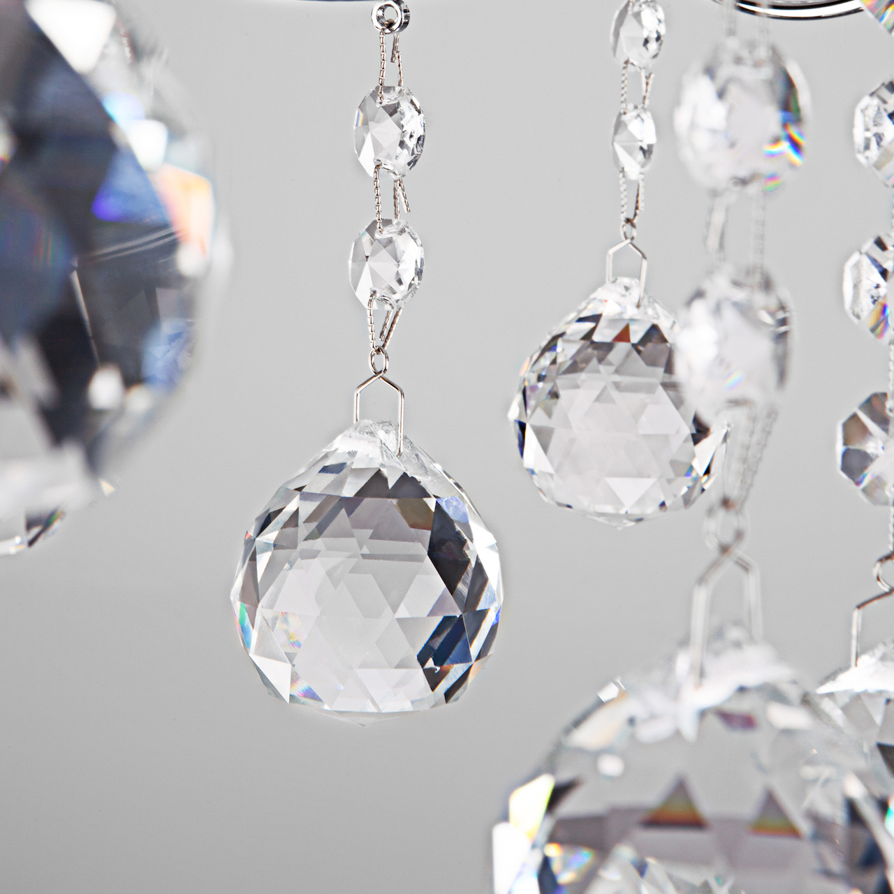 Подвесная люстра Eurosvet Collana 10096/5 хром/прозрачный хрусталь Strotskis