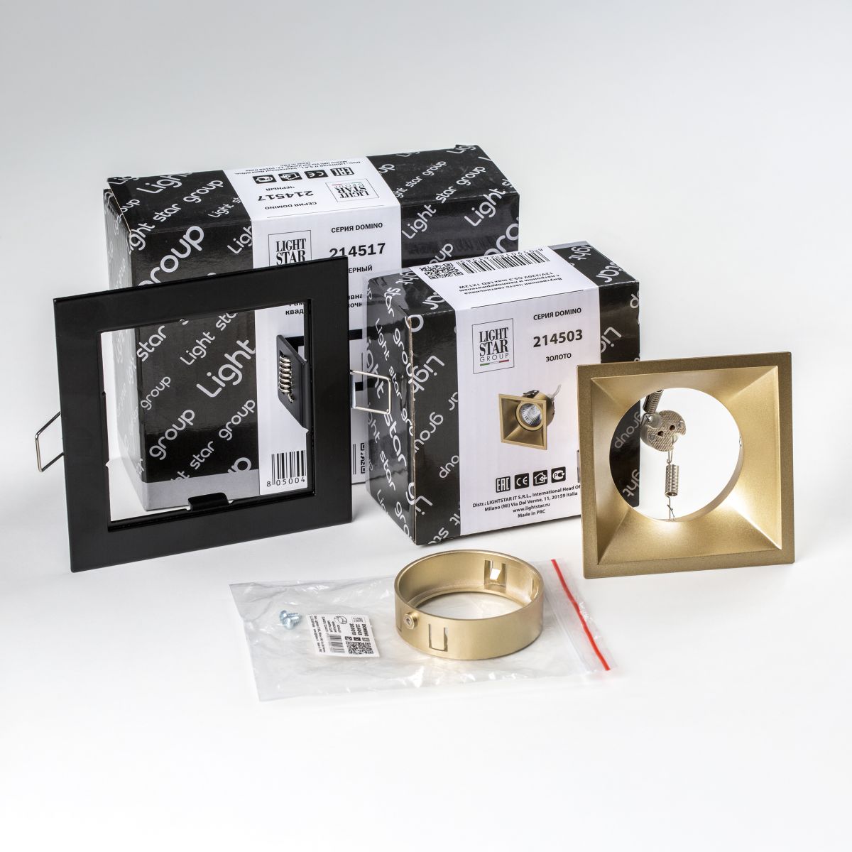 Встраиваемый светильник Lightstar Domino (214517+214503+214003) D51703GMOD