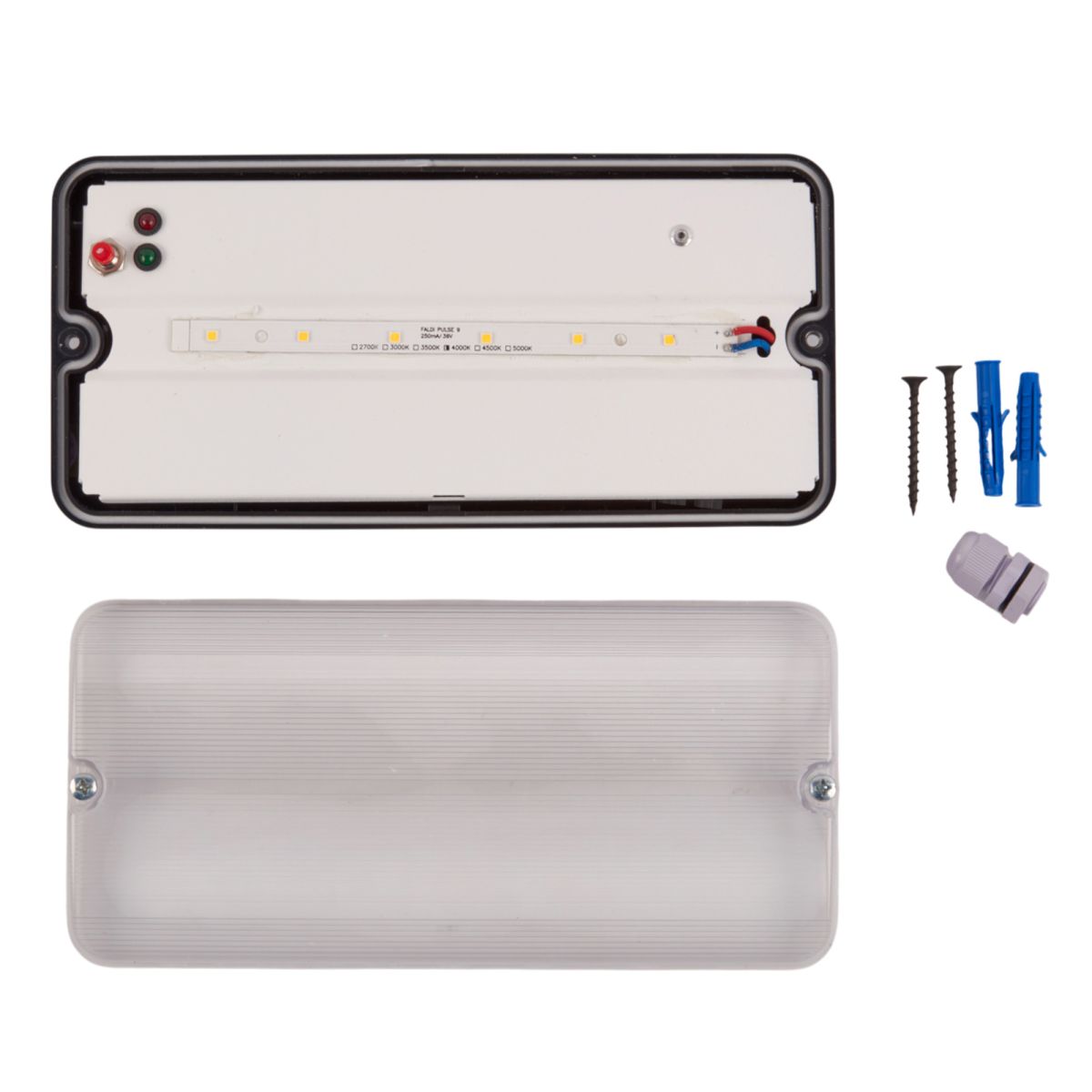 Светильник светодиодный влагозащищенный с БАП Uniel ULW-K25B 6W/4000K/EMG IP65 BLACK UL-00013353