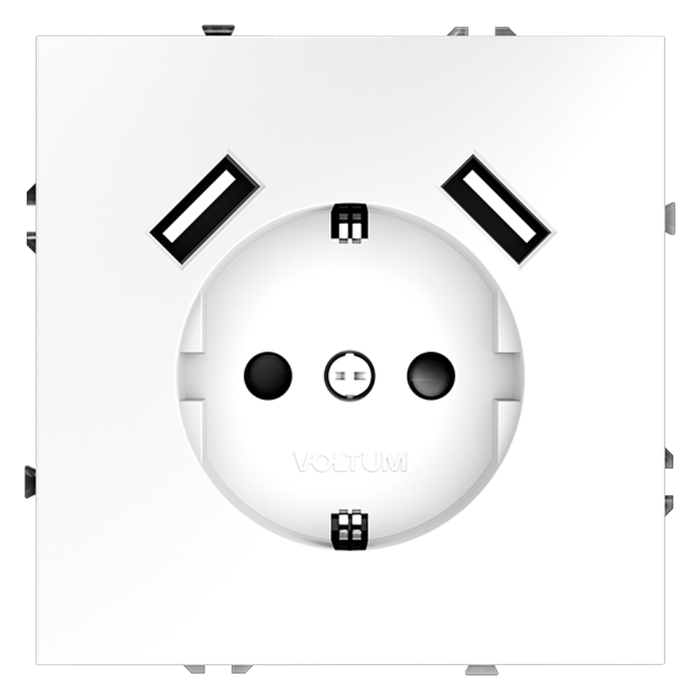 Розетка с USB Voltum S70 VLS040402 (белый матовый)