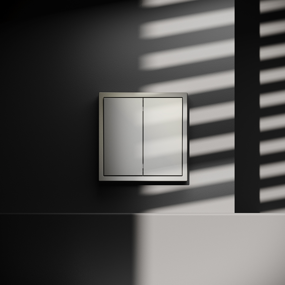 Проходной переключатель двухклавишный Voltum S70 VLS020304 (шелк)