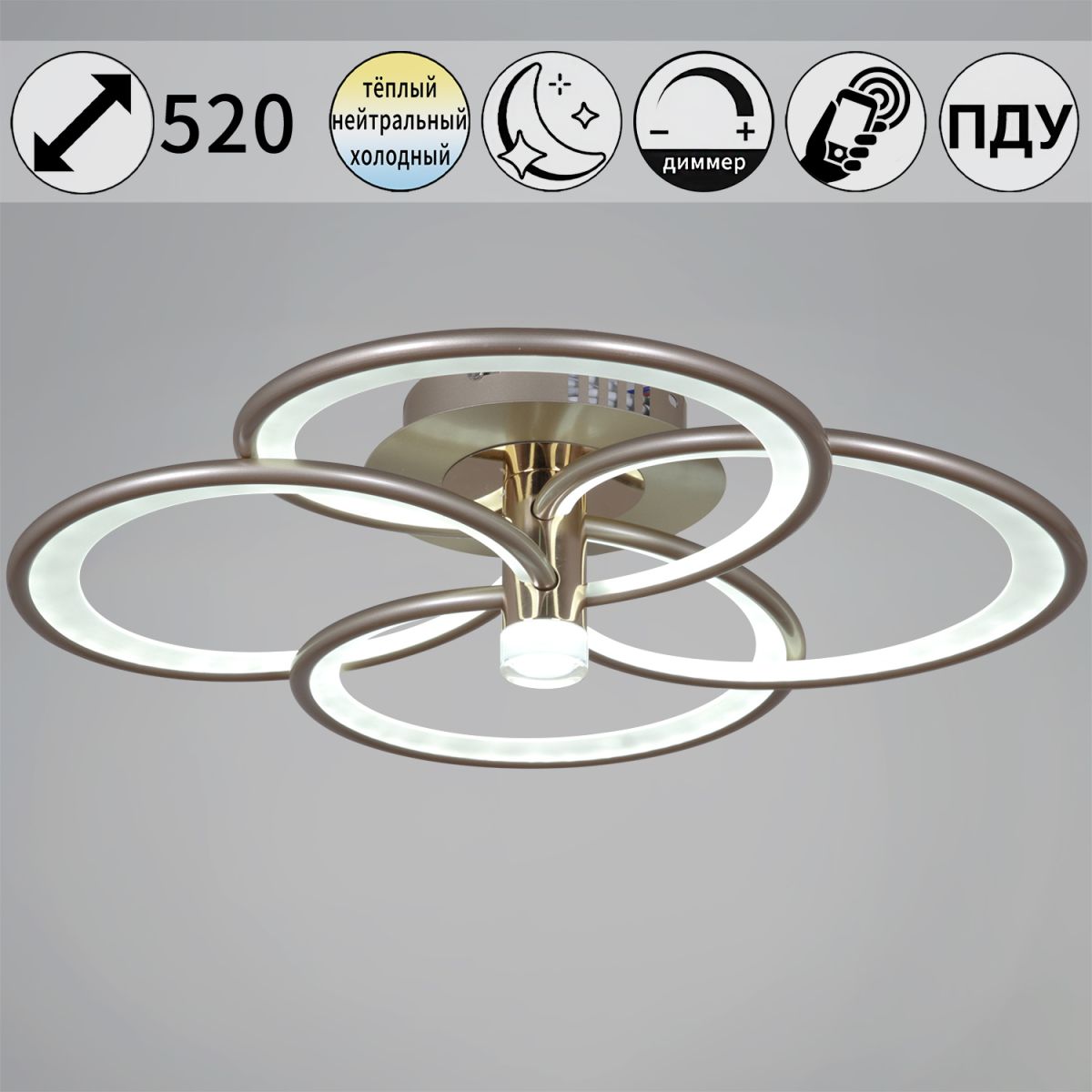 Потолочная люстра Reluce 09246-0.3-4S Champaign silver