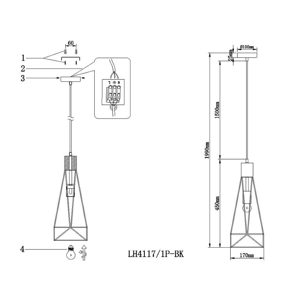 Подвесной светильник Lumien Hall Karru LH4117/1P-BK