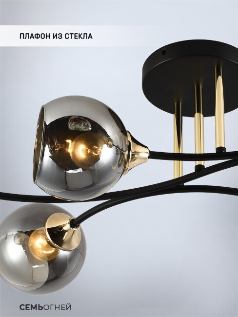 Потолочная люстра Seven Fires Lammert SF3359/6C-BK-FGD-SMK