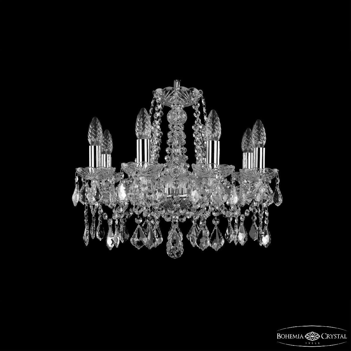 Подвесная люстра Bohemia Ivele Crystal 1413/8/165 Ni Leafs