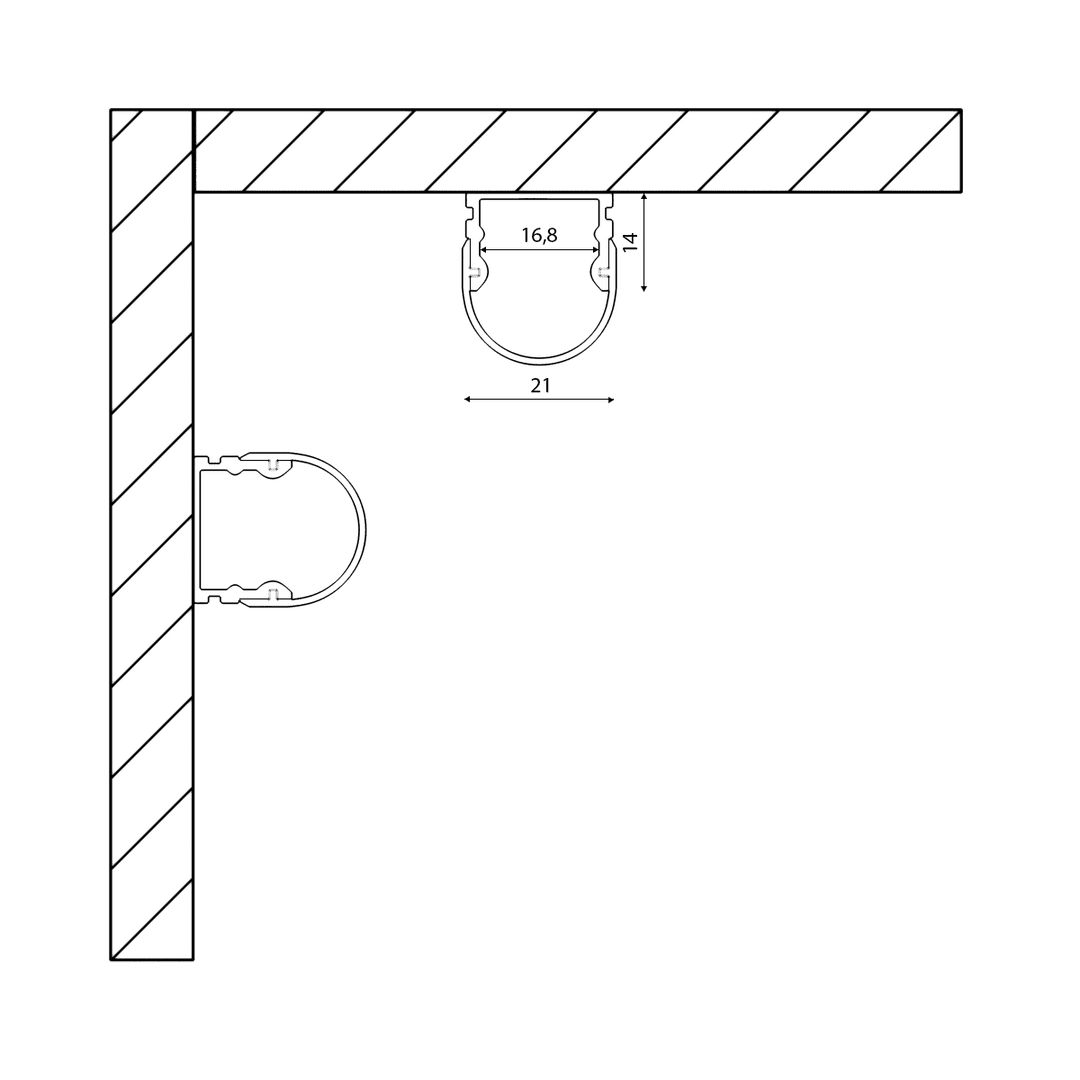 Профиль алюминиевый SWG SF-2121-RD 000085