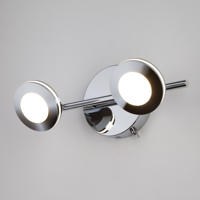 Настенный светодиодный светильник Eurosvet Round 20002/2 хром