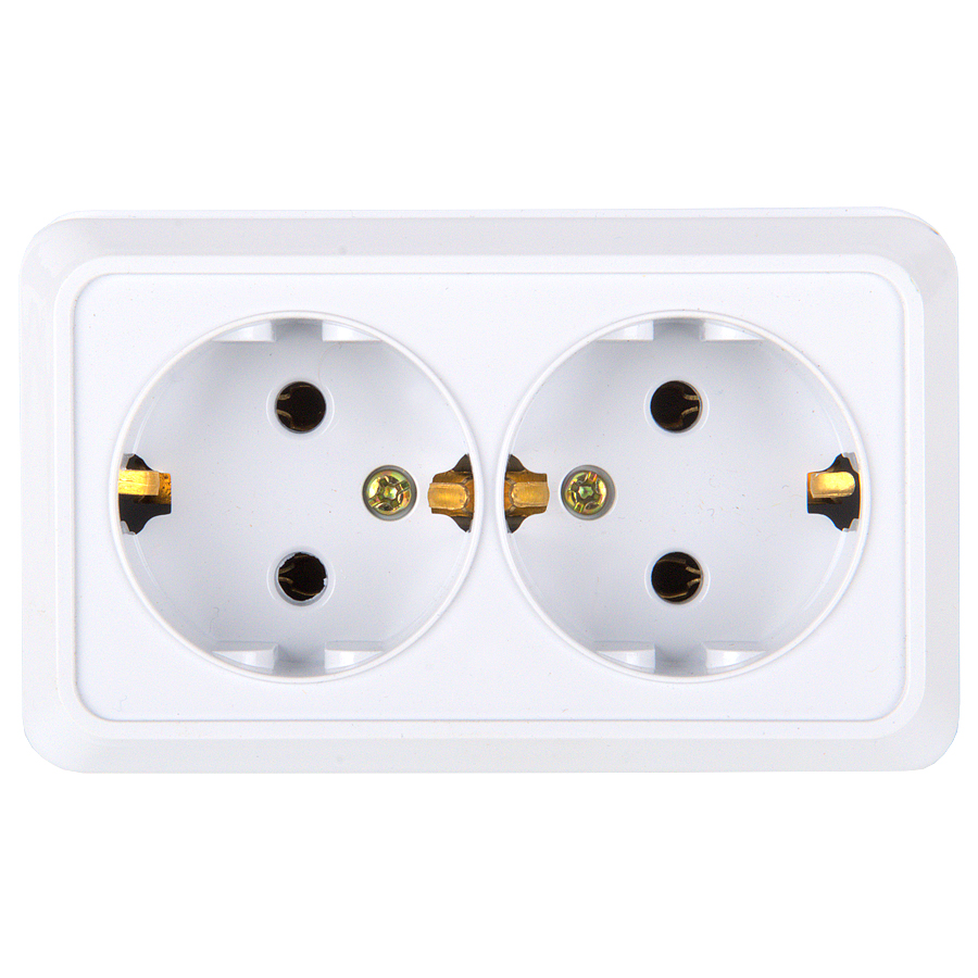 Розетка двойная 2П+3 General Альфа 477009