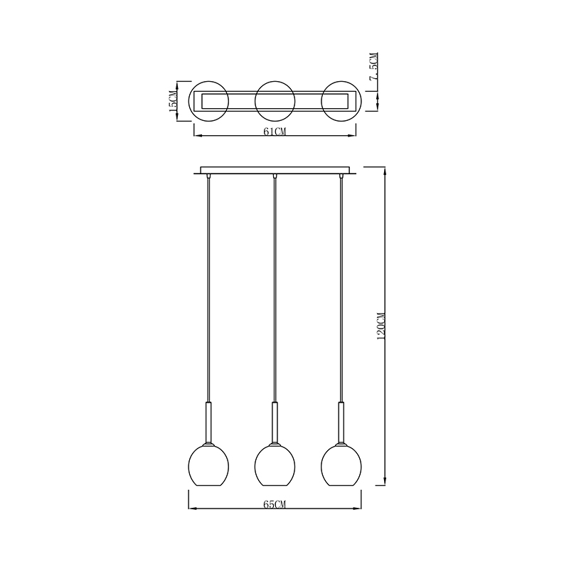 Подвесной светильник Zumaline MONIC MD1629-3A(copper)
