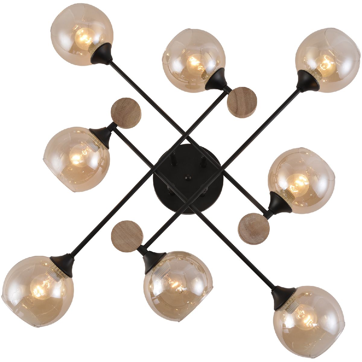 Потолочная люстра Reluce 01491-0.3-08 BK+WOOD