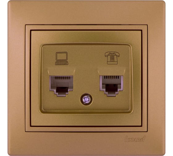 Розетка компьютер+телефон Lezard Mira 701-1313-143