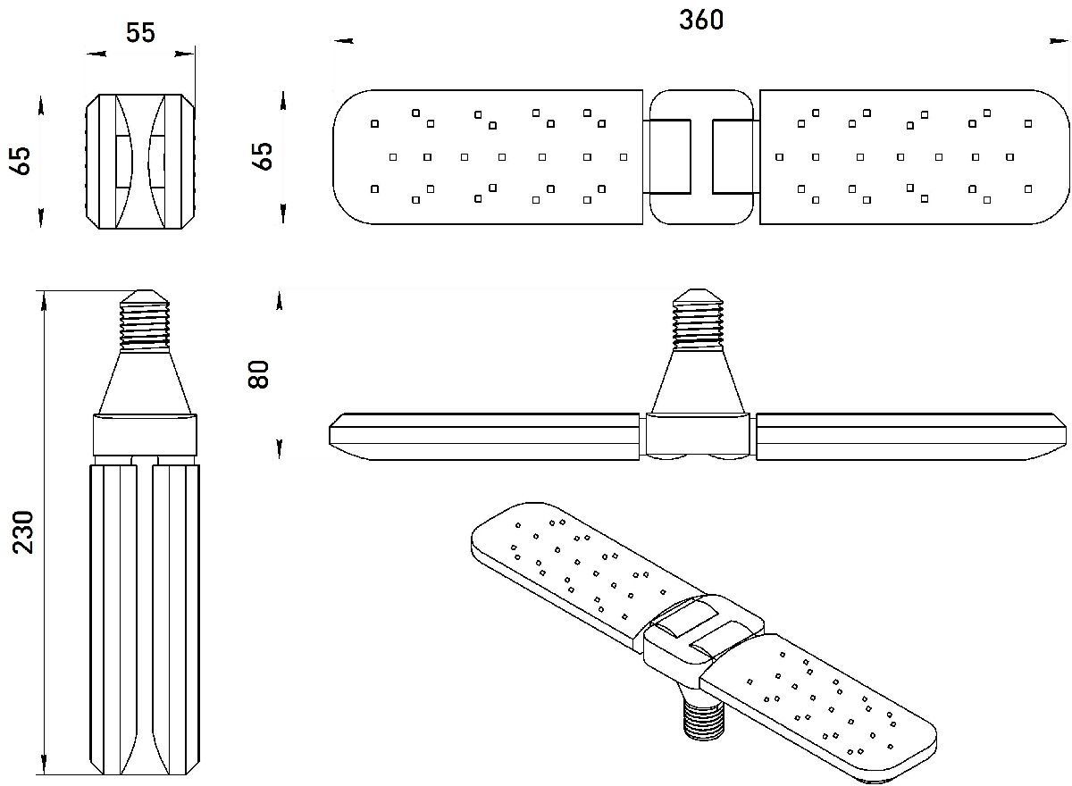 Фитолампа для растений красно-синего спектра Эра ФИТО-20W-PL-E27-GR Б0064517