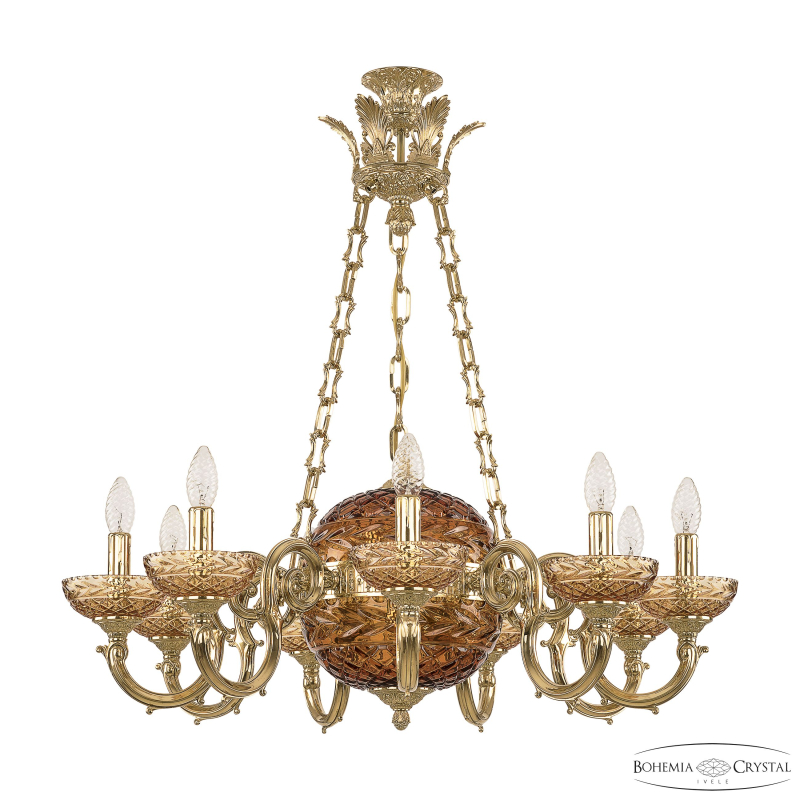 Подвесная люстра Bohemia Ivele Crystal Verona 72003P/9/210 G P Amber/M-1F Y8