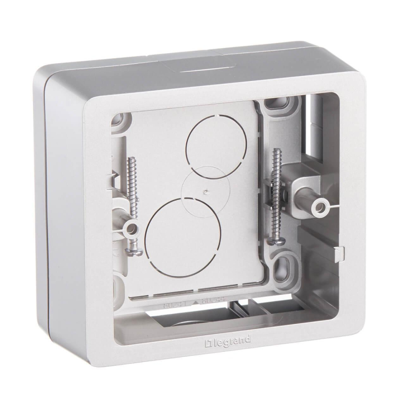 Коробка накладного монтажа 1-постовая Legrand Celiane титановая 080244