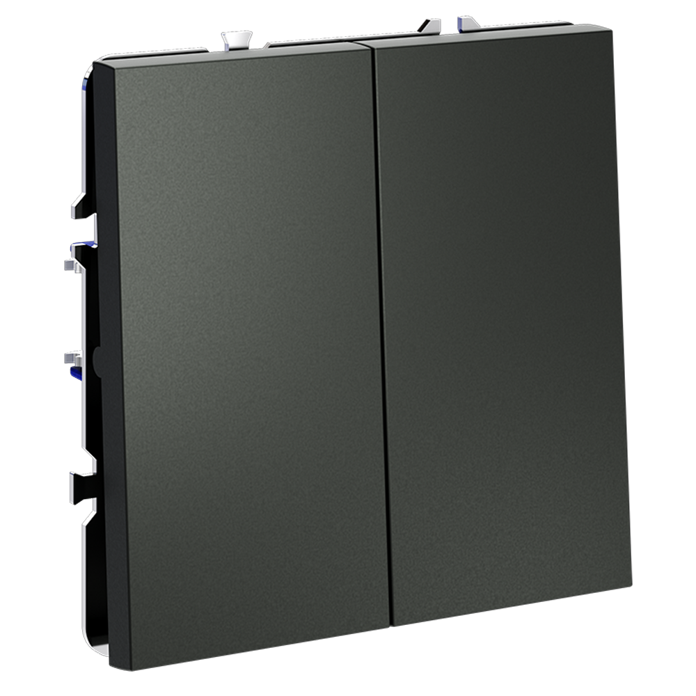 Проходной переключатель двухклавишный Voltum S70 VLS020306 (титан)