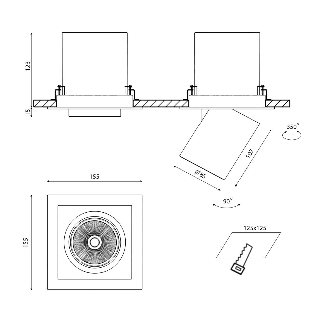 Спот DesignLed SPL-SQ1-25-NW 003439