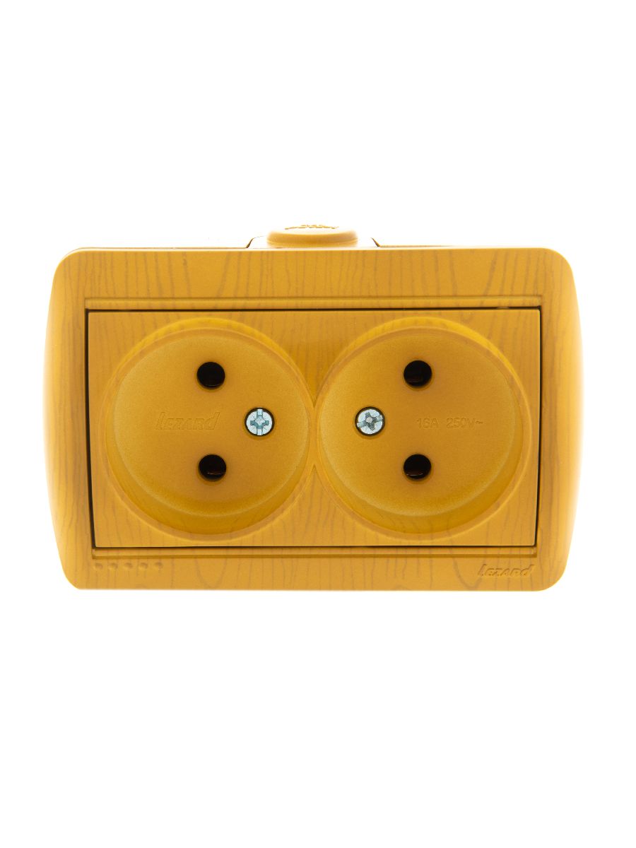 Розетка двойная б/з Lezard Nata 710-0700-128