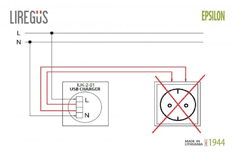 Розетка USB двойная для зарядки умная 5V(3,4А) Liregus Epsilon 28-1453