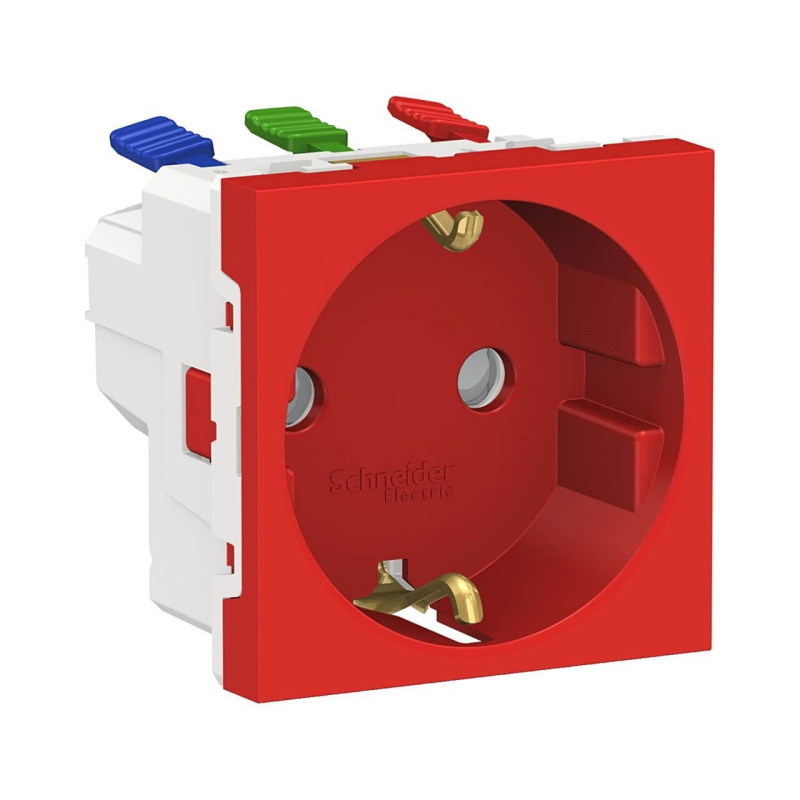 Розетка Schneider Electric Unica New Modular с/з со шторками 16A 250V NU305703