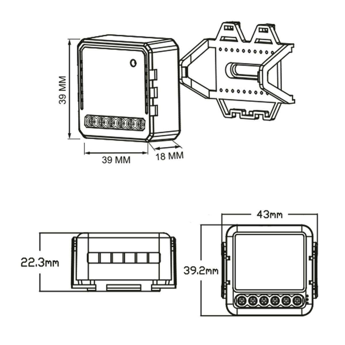 Умный диммер-выключатель Uniel UL-00011710 Wi-Fi. 1 канал. 100-240В. 200Вт P-GCL4-1,8 A201/UC/WF WHITE